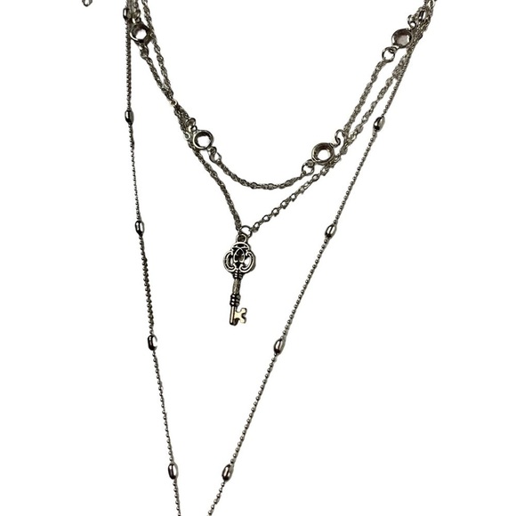 Three layer, silver necklace - Picture 2 of 4